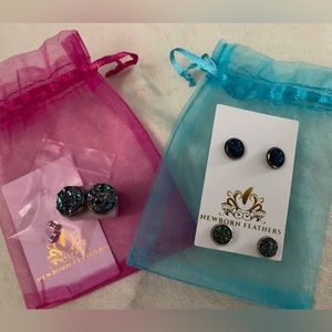 3 pair of Newborn Feathers earrings